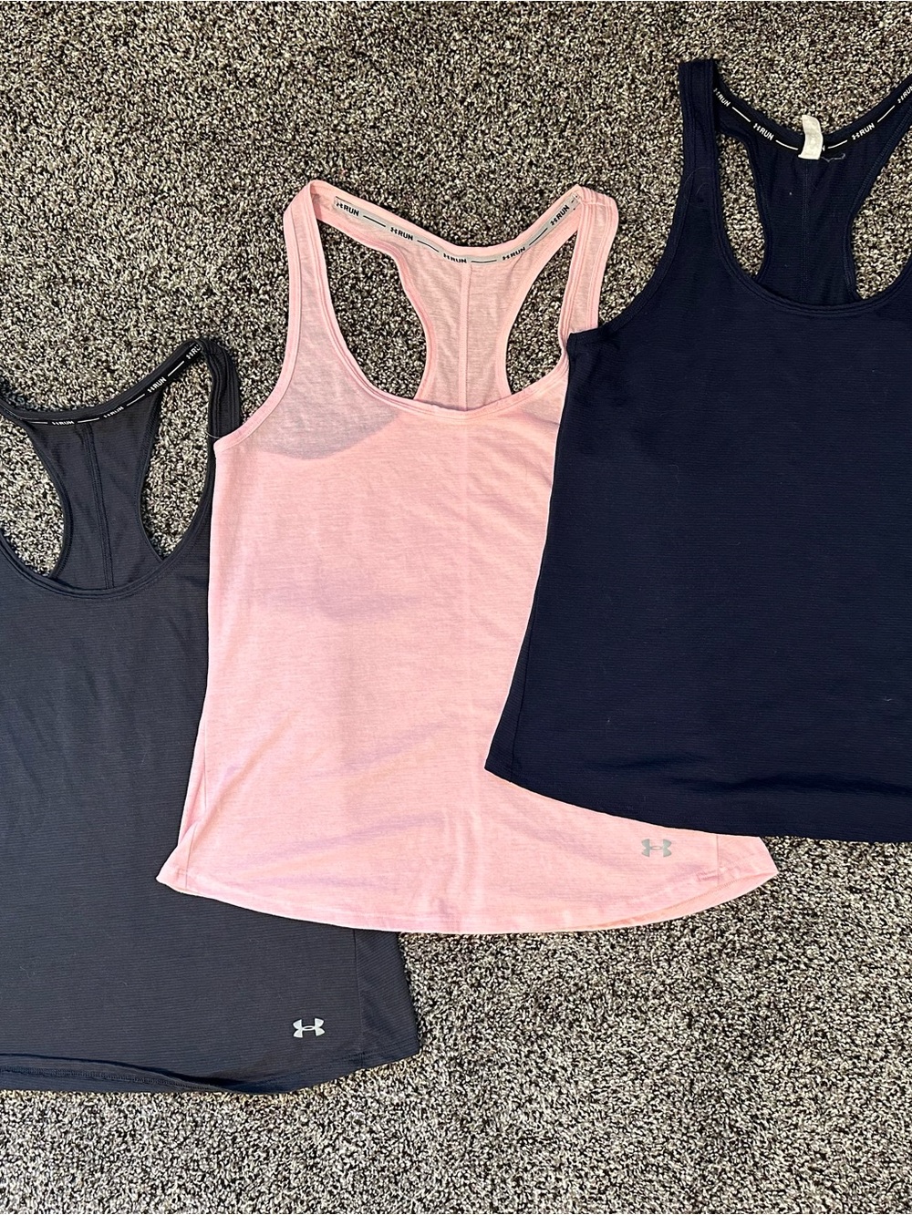 Under Armour Women’s Racerback Running Tank Tops - Pink, Blue & Grey